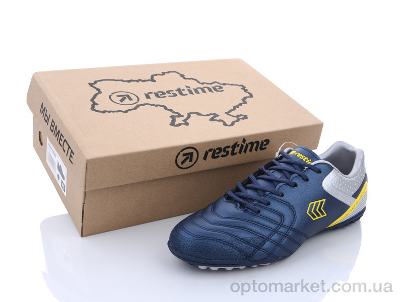 Купить Футбольная обувь мужчины DMB21505-1 navy-silver-yellow Restime синий, фото 1