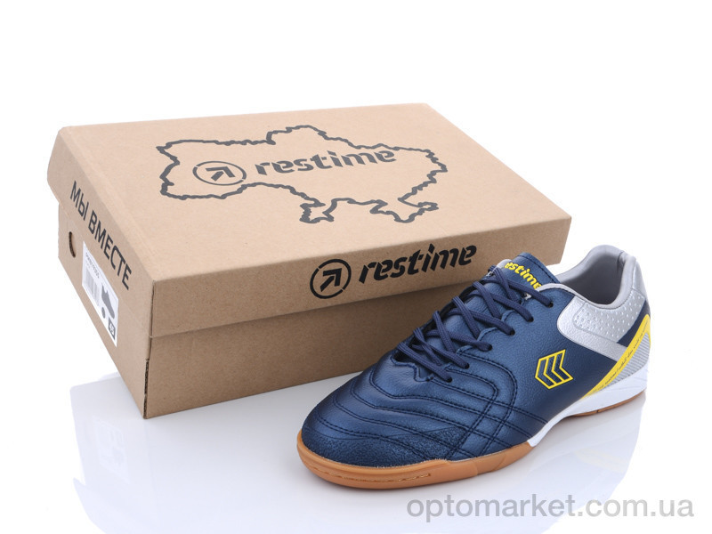 Купить Футбольная обувь мужчины DMB21505 navy-silver-yellow Restime синий, фото 1