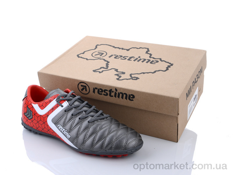 Купить Футбольная обувь мужчины DMB21705-1 d.grey-red-white Restime серый, фото 1