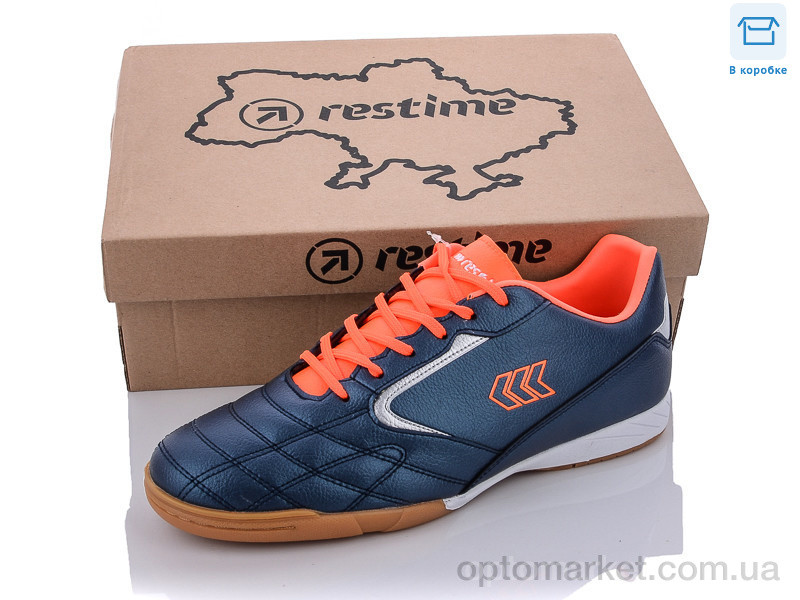 Купить Футбольне взуття чоловічі DMB22030 navy-r.orange-silver Restime синій, фото 1