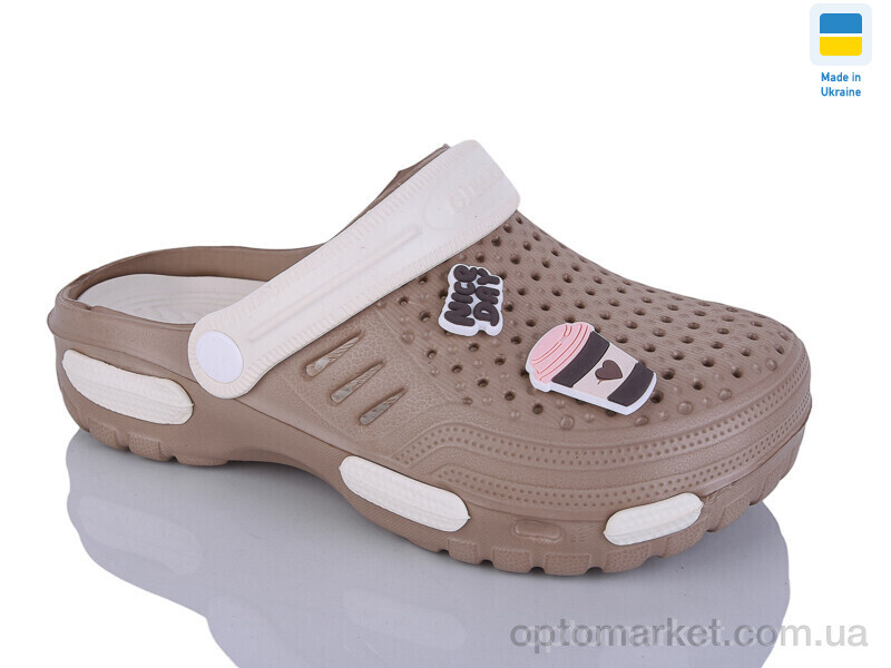 Купить Крокси унісекс DS48 мокко-кремовий Gipanis коричневий, фото 1