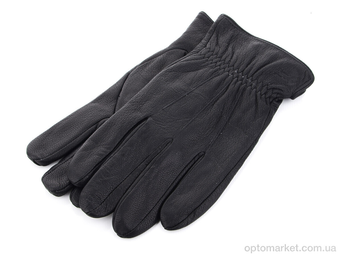 Купить Рукавички чоловічі E0459М шкіра оленя махра Королева чорний, фото 1
