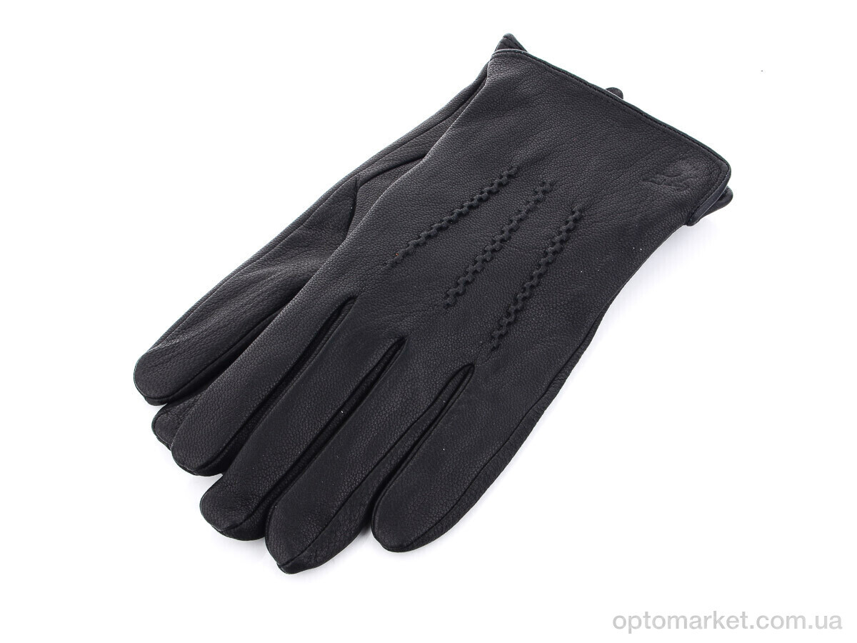 Купить Рукавички чоловічі E0539М шкіра оленя махра Королева чорний, фото 1