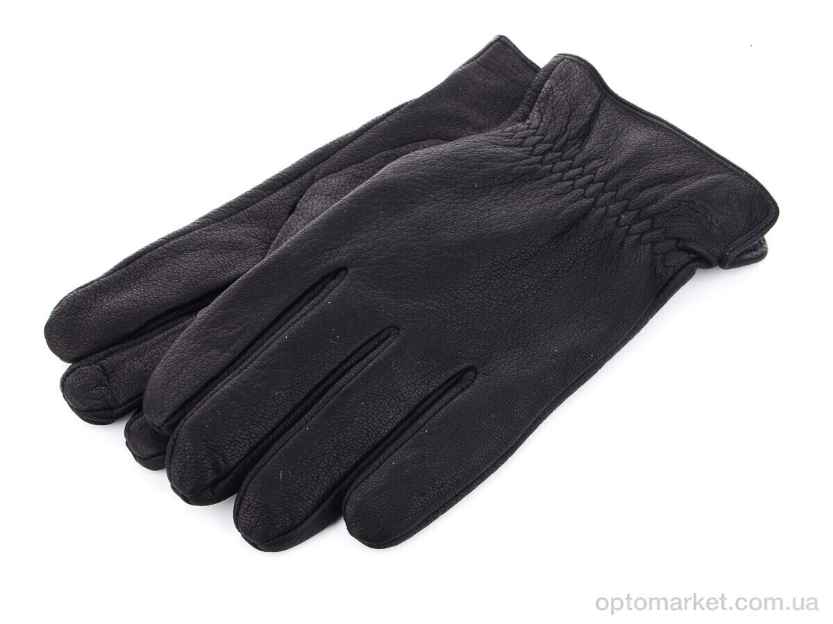 Купить Рукавички чоловічі E0554М шкіра оленя махра Королева чорний, фото 1