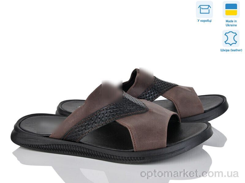 Купить Шльопанці чоловічі E12 коричневий E.co коричневий, фото 1