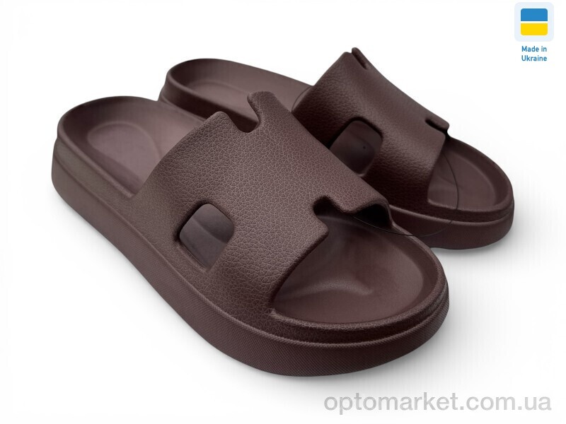 Купить Шльопанці жіночі Е145 шоколад Progress коричневий, фото 1