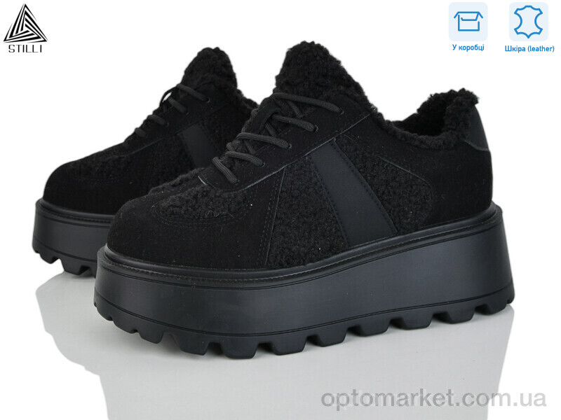 Купить Кросівки жіночі E150-1 шкіра піна Stilli чорний, фото 1