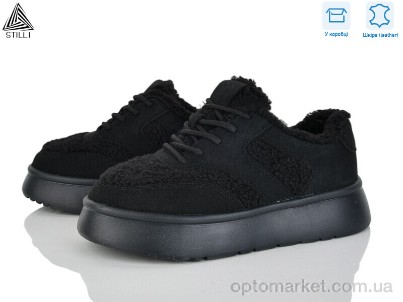 Купить Кросівки жіночі E2540-1 шкіра піна Stilli чорний, фото 1