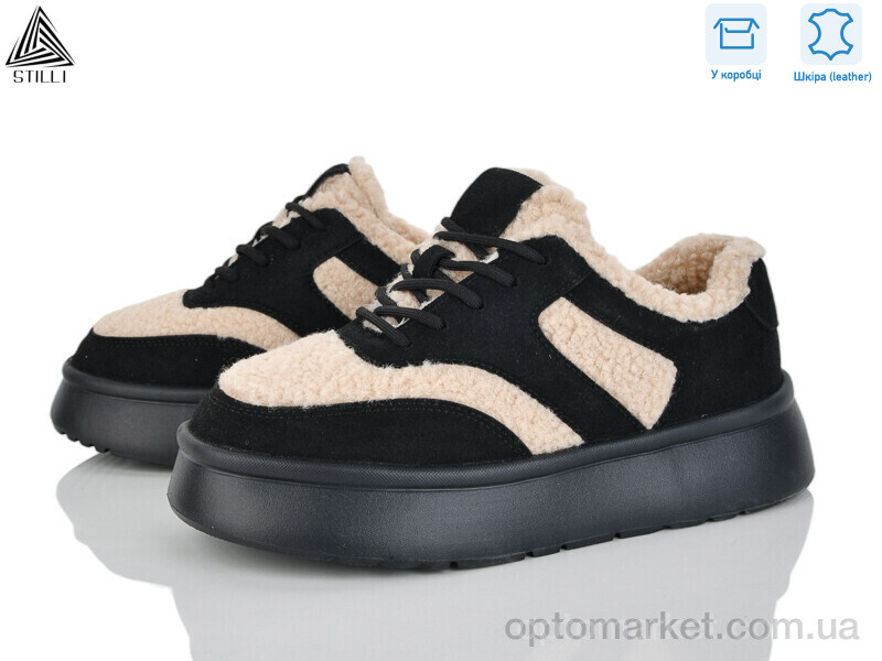 Купить Кросівки жіночі E2540-3 шкіра піна Stilli чорний, фото 1