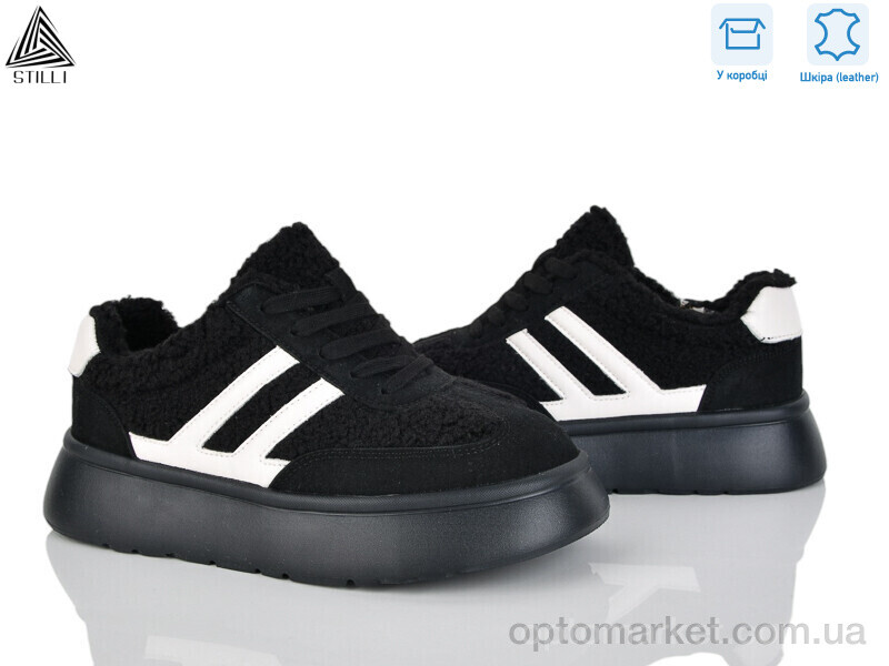 Купить Кросівки жіночі E2560-2 шкіра піна Stilli чорний, фото 1