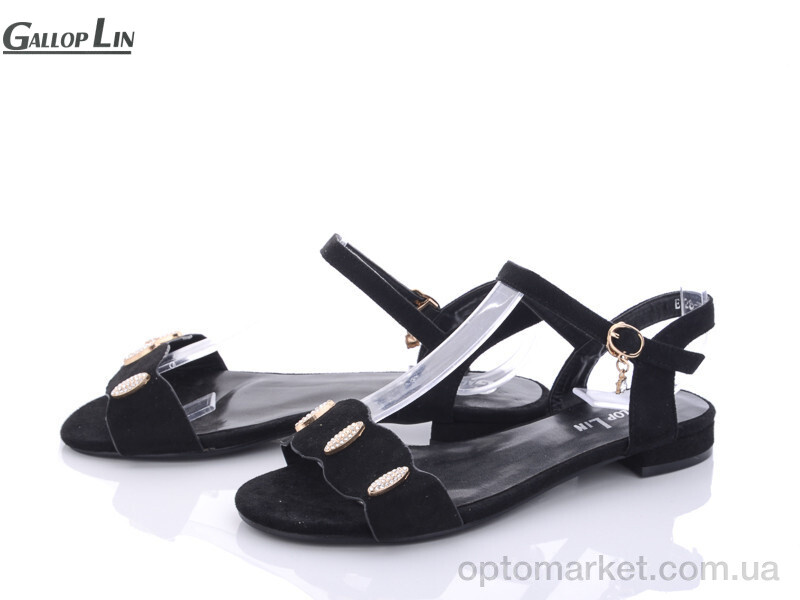 Купить Босоніжки жіночі E328 Gallop Lin чорний, фото 1