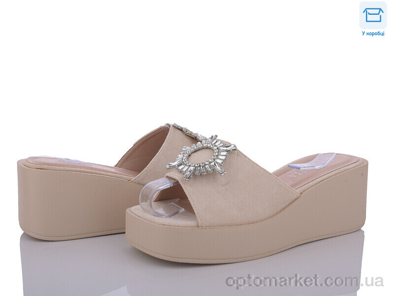 Купить Шльопанці жіночі E698-2 Loretta бежевий, фото 1