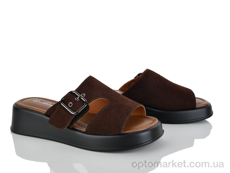 Купить Шльопанці жіночі E721-2 Loretta коричневий, фото 1