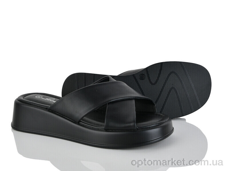 Купить Шльопанці жіночі E722-1 Loretta чорний, фото 1