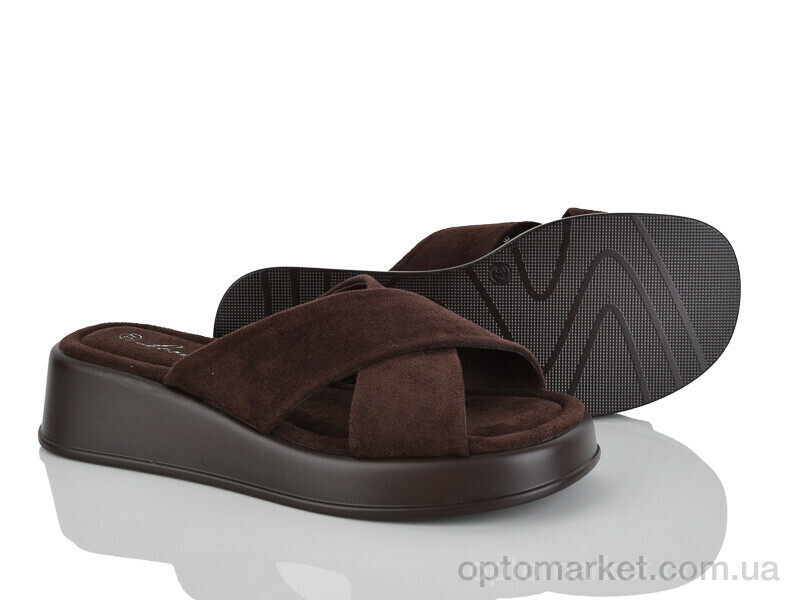 Купить Шльопанці жіночі E722-6 Loretta коричневий, фото 1