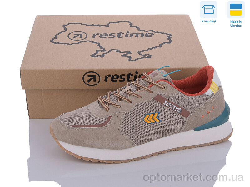 Купить Кросівки чоловічі EMB24029 camel-orange Restime бежевий, фото 1