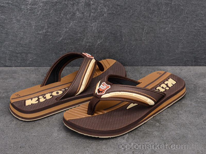 Купить Шльопанці дитячі ETGW9275 d.brown Kito коричневий, фото 2