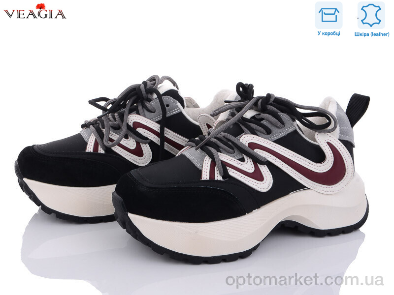 Купить Кросівки жіночі F1061-1 фліс Veagia чорний, фото 1