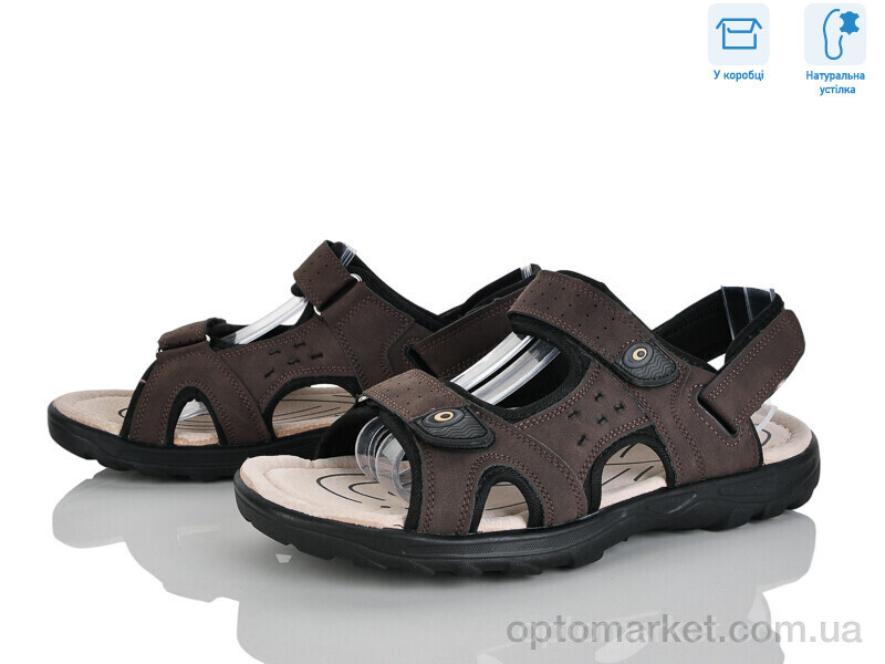Купить Сандалі чоловічі F16-3 Hongquan коричневий, фото 1