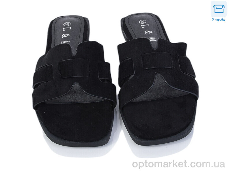 Купить Шльопанці жіночі F175-1 L&M чорний, фото 2