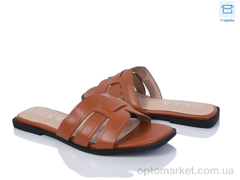 Купить Шльопанці жіночі F176-4 L&M коричневий, фото 1
