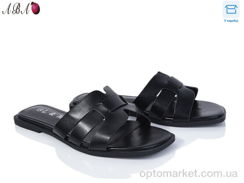 Купить Шльопанці жіночі F1ABA75-2 L&M чорний, фото 1