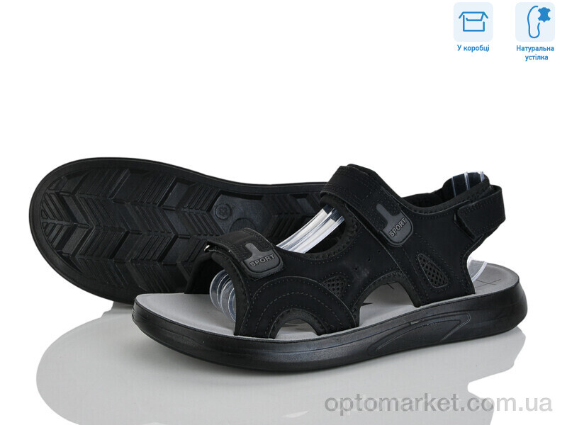 Купить Сандалі чоловічі F32-1 Hongquan чорний, фото 1
