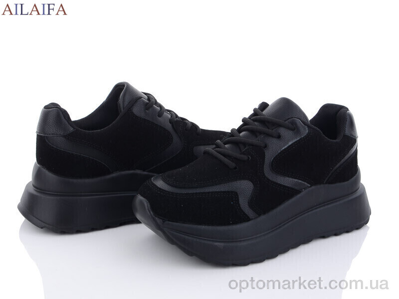 Купить Кросівки жіночі F58-1 піна Ailaifa чорний, фото 1