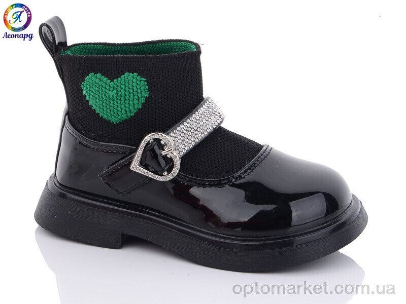 Купить Туфлі дитячі F6619 black-green Леопард чорний, фото 1