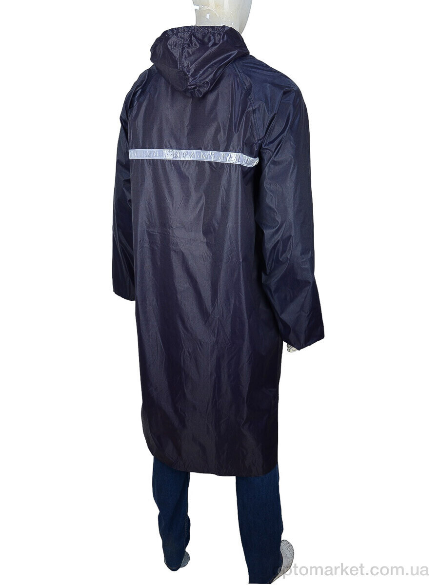 Купить Дождевик унісекс F7627 плащ дощовик із плащової тканини на кнопках з сумкою в комплекті синій світловідбивач (2XL) 7garden синій, фото 2