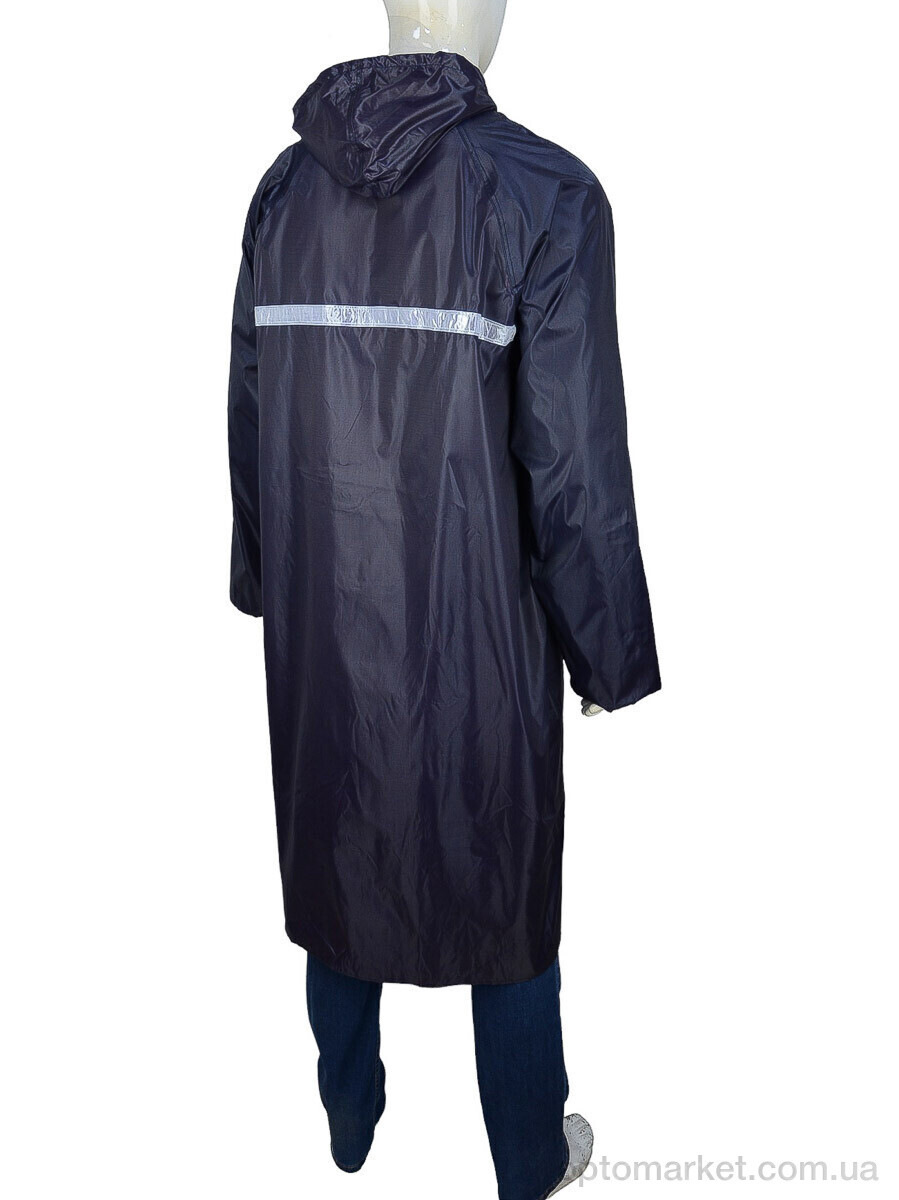 Купить Дождевик унісекс F7627 плащ дощовик із плащової тканини на кнопках з сумкою в комплекті синій світловідбивач (3XL) 7garden синій, фото 2