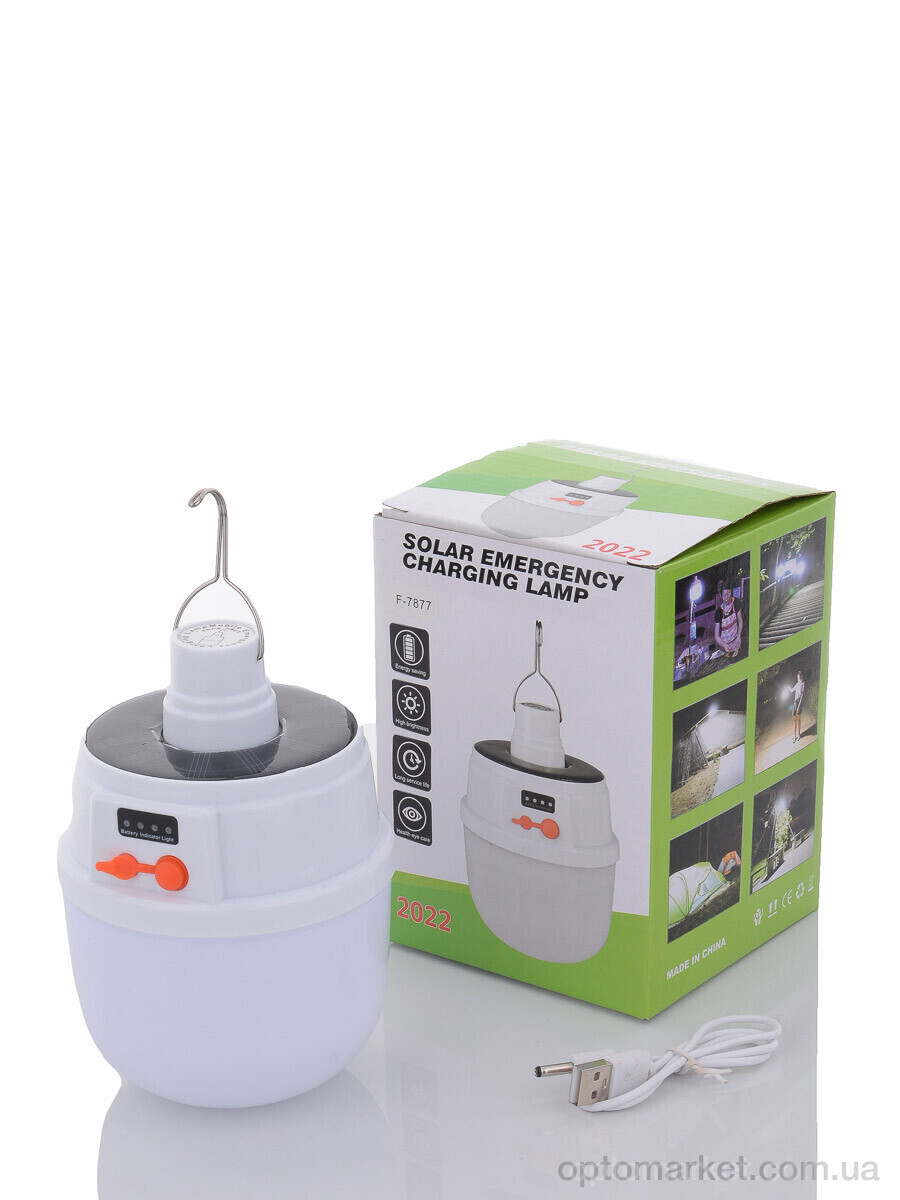 Купить Техніка та електроніка F7877 кемпінговий ліхтар-лампа акумуляторна з сонячною панеллю, 5 режимів, 800mAh 7garden, фото 1