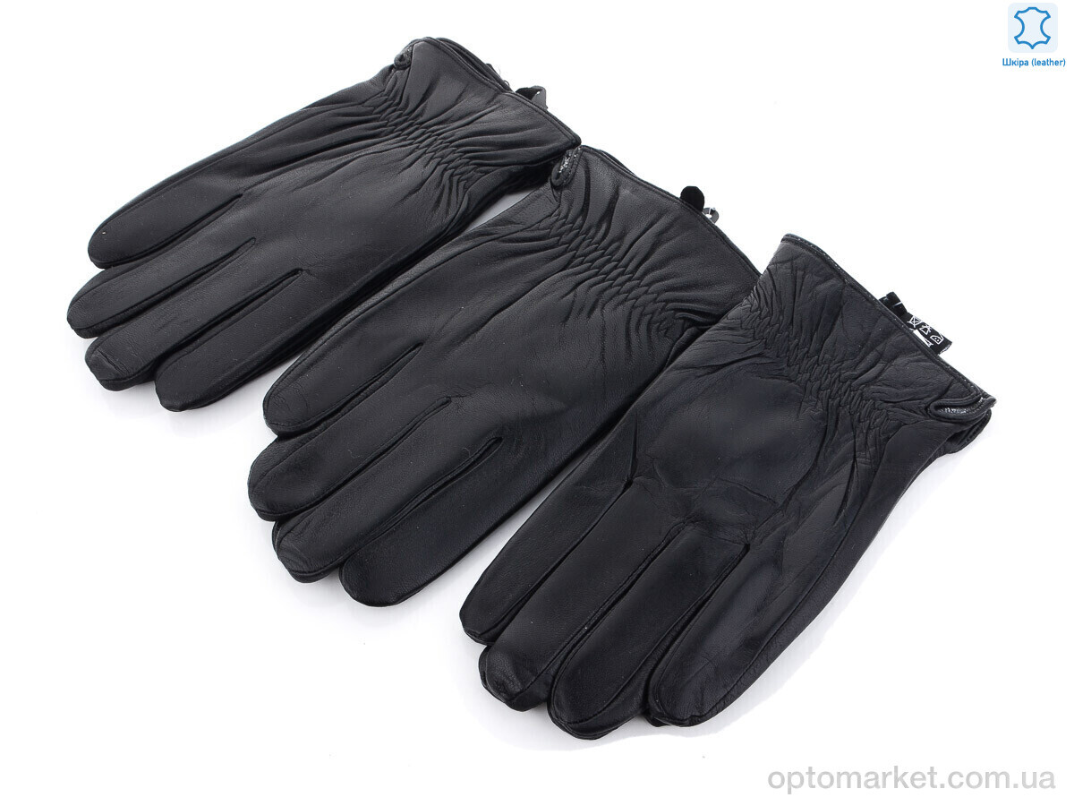 Купить Рукавички чоловічі G113М шкіра-хутро black RuBi чорний, фото 1