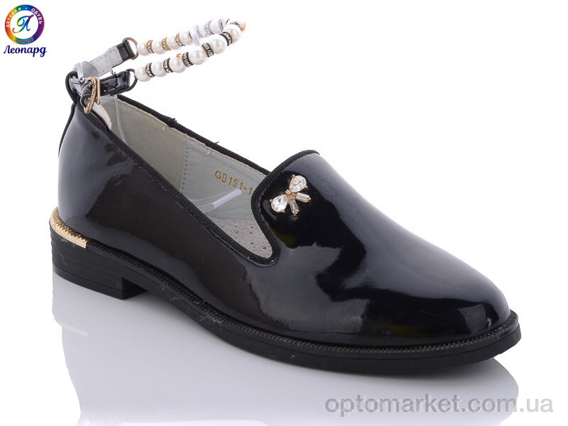 Купить Туфлі дитячі GB151-1 Леопард чорний, фото 1