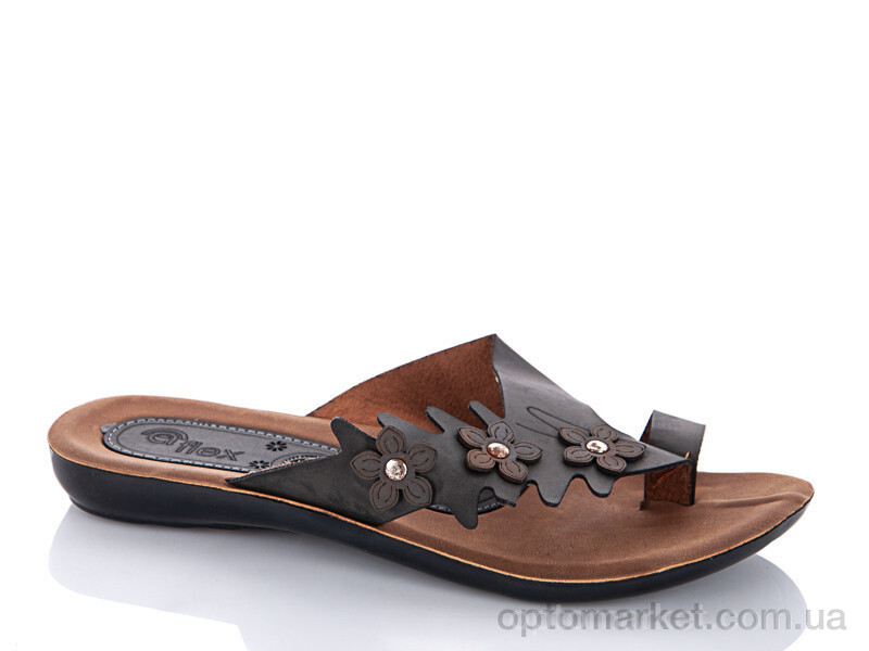 Купить Шльопанці жіночі Гезер цветы Selena сірий, фото 1