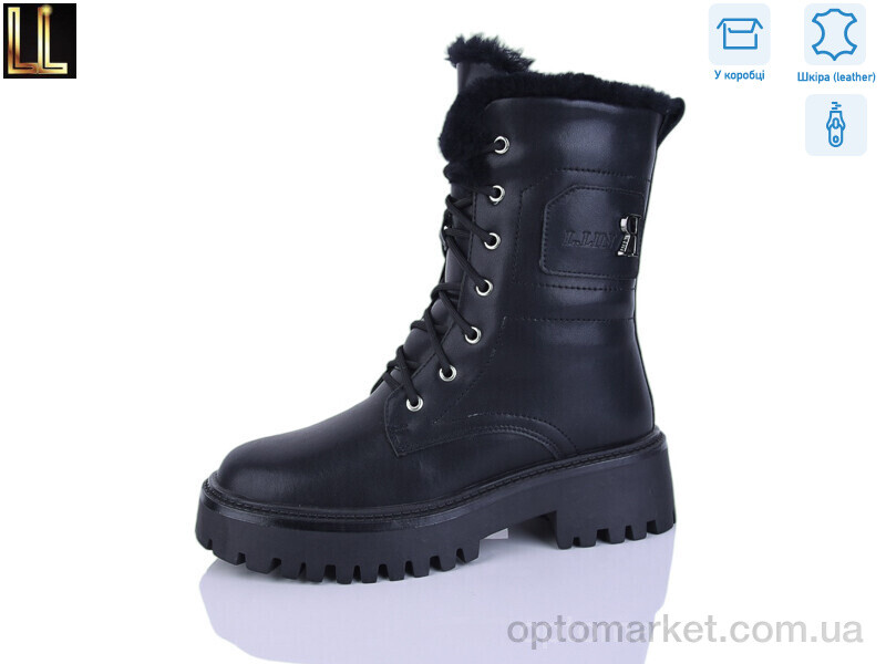 Купить Черевики жіночі Gold80-1 Lilin чорний, фото 1