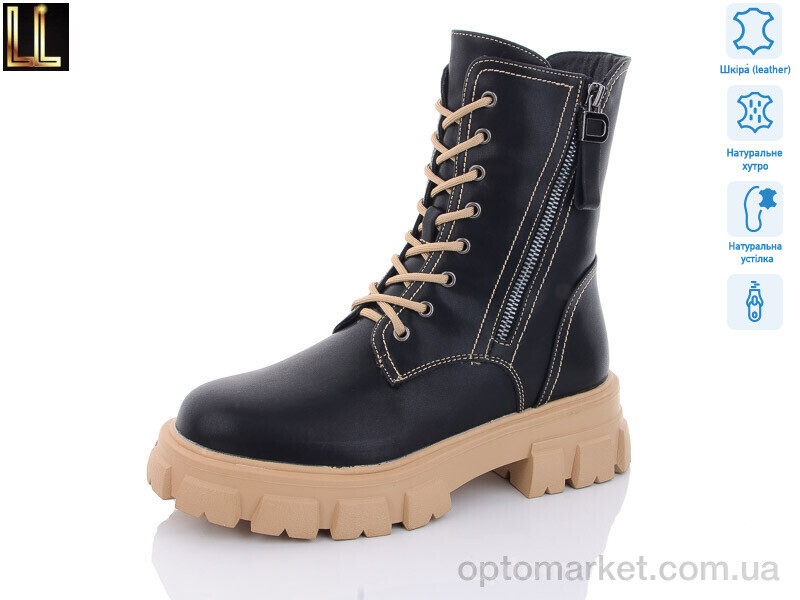 Купить Черевики жіночі Gold86-72 Lilin чорний, фото 1