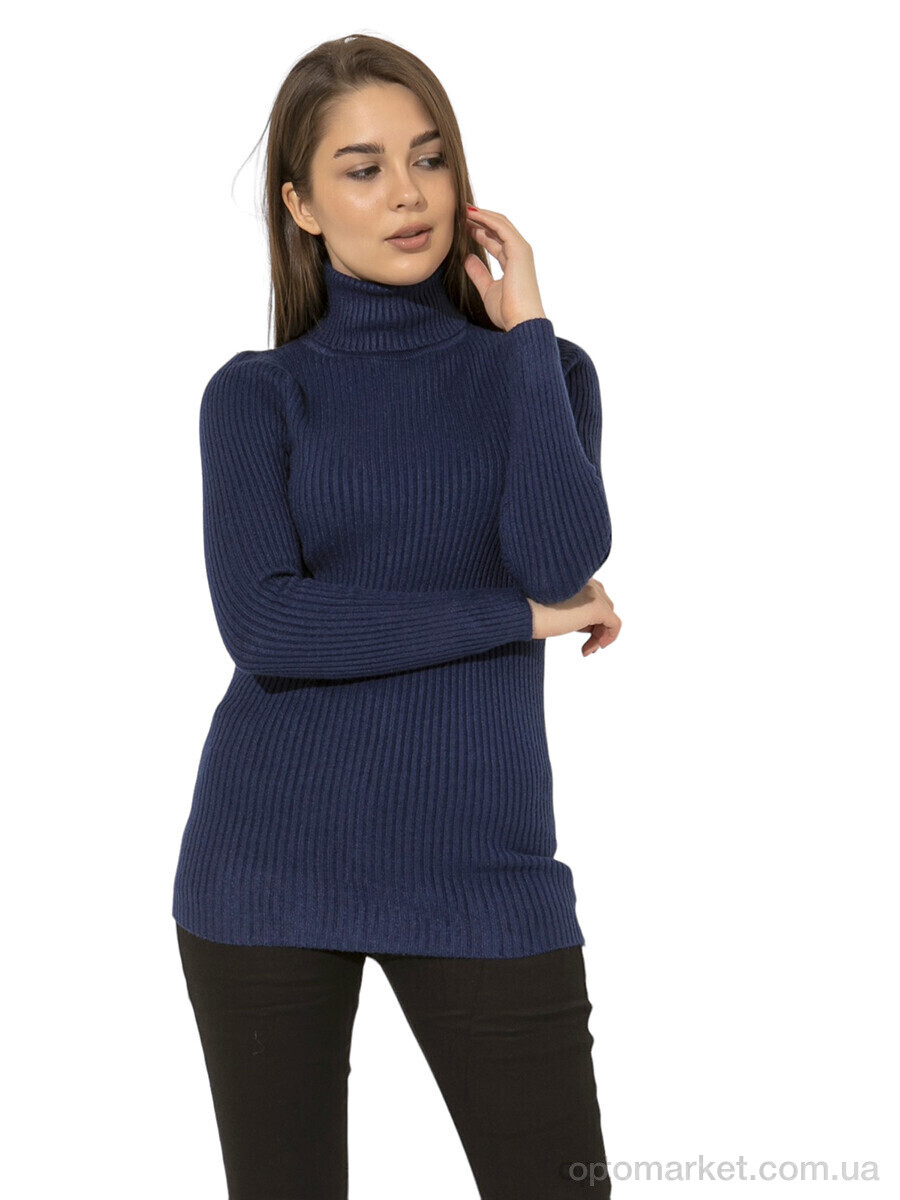 Купить Водолазка жіночі Гольф рубчик Massmag синій, фото 1