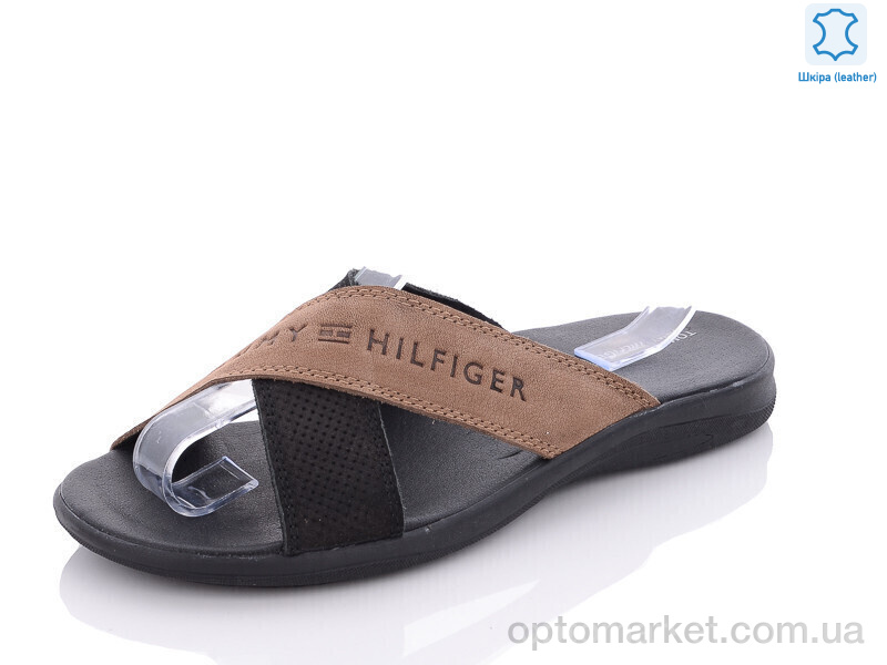 Купить Шльопанці чоловічі H5-1 T.mmy h.lfiger коричневий, фото 2