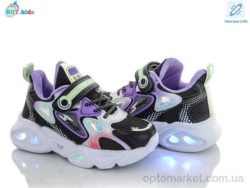 Купить Кросівки дитячі H6065-6 LED bbt.kids чорний, фото 1