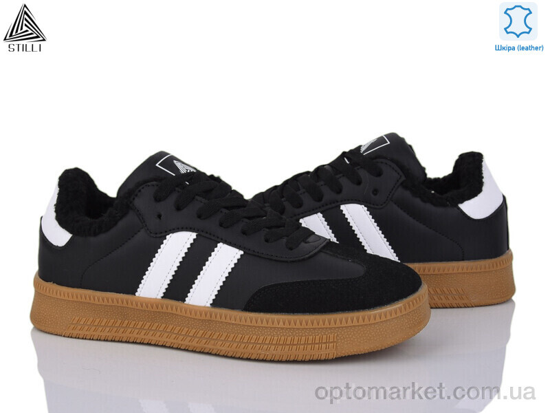 Купить Кросівки жіночі HB610-1 шкіра піна Stilli чорний, фото 1