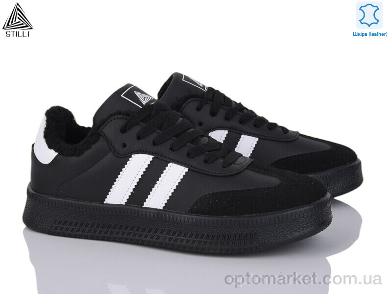 Купить Кросівки жіночі HB610-4 шкіра піна Stilli чорний, фото 1