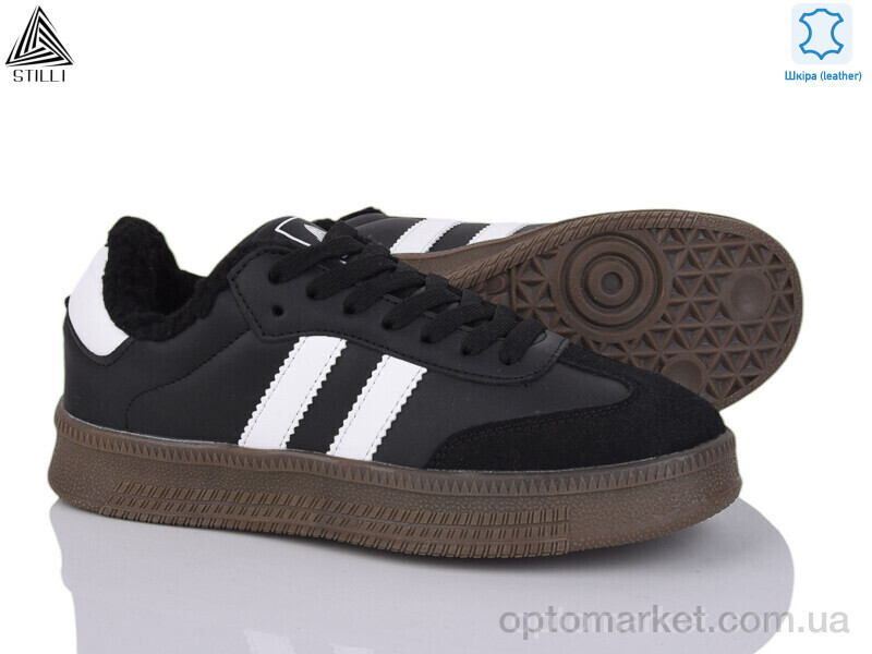 Купить Кросівки жіночі HB610-6 шкіра піна Stilli чорний, фото 1