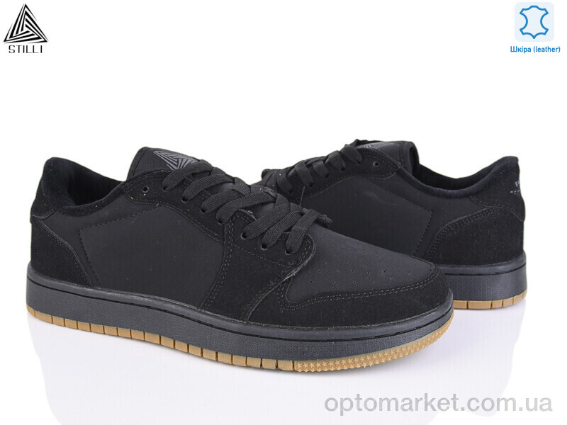 Купить Кросівки чоловічі HB730-9 шкіра Stilli чорний, фото 1
