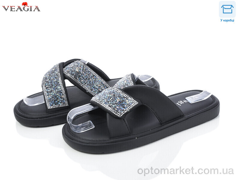 Купить Шльопанці жіночі HM5033-1 Veagia чорний, фото 1
