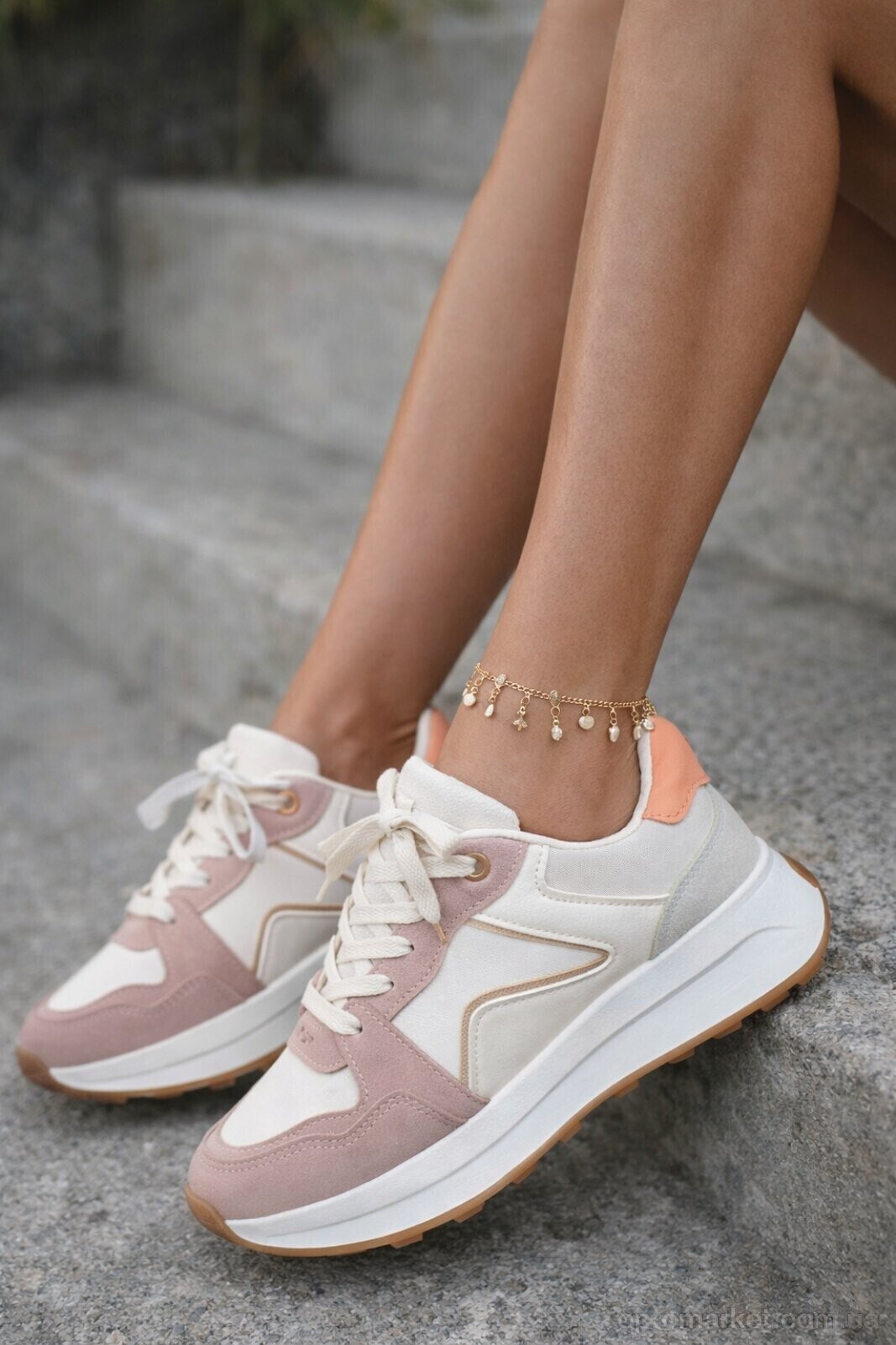 Купить Кросівки жіночі J1019-5 Hongquan бежевий, фото 2