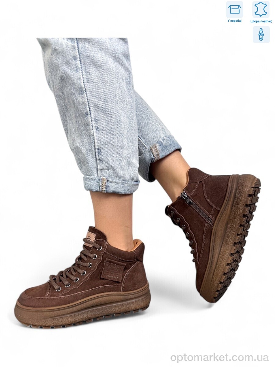 Купить Черевики жіночі J2001-2 brown Camille коричневий, фото 1