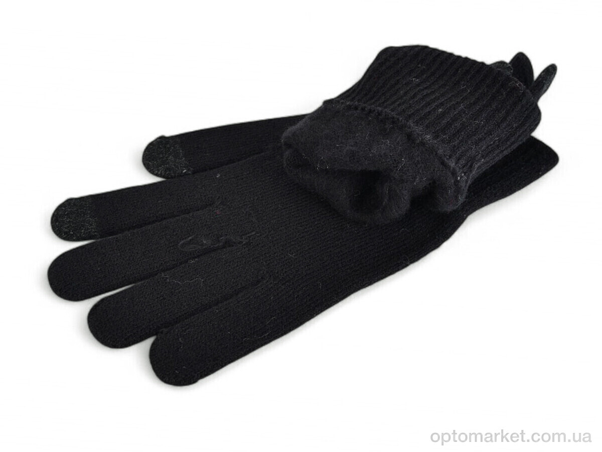 Купить Рукавички жіночі J2032 black Number one чорний, фото 2