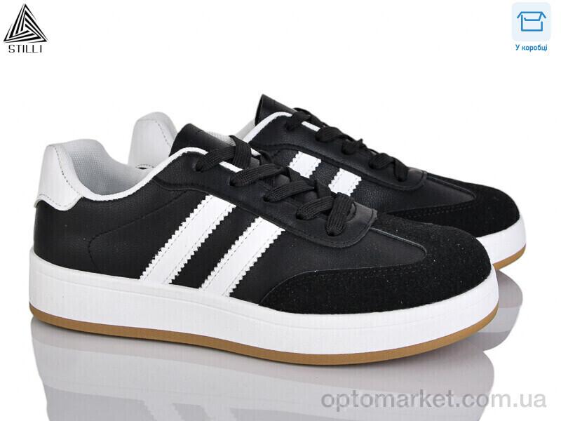 Купить Кросівки жіночі JH700-5 шкіра Stilli чорний, фото 1