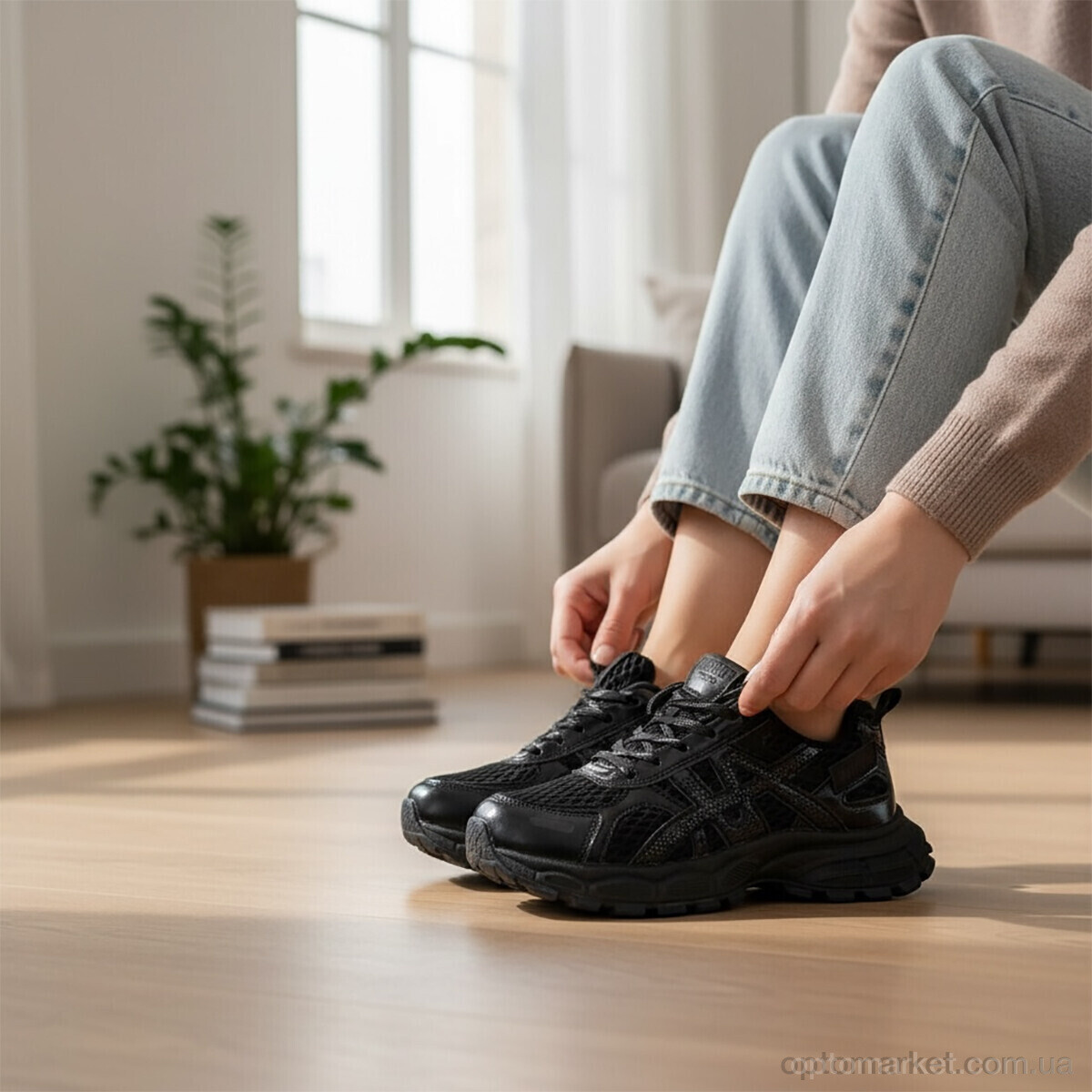 Купить Кросівки жіночі JQ2-1 DaFuYuan чорний, фото 2